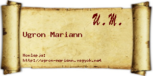 Ugron Mariann névjegykártya
