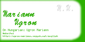 mariann ugron business card